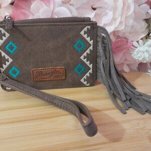Montana West X Wrangler Small Card Wallet Women Fringe Small Wallet with Wristle